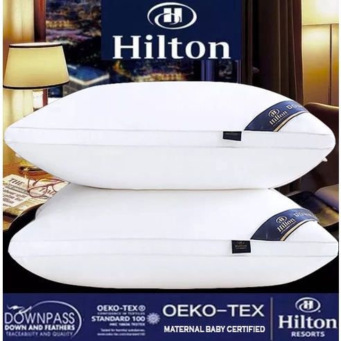 (SG STOCK) 5 Star Hilton Hotel Pillow Premium Comfort Pillows Anti Dustmite 1000g/1300g filling