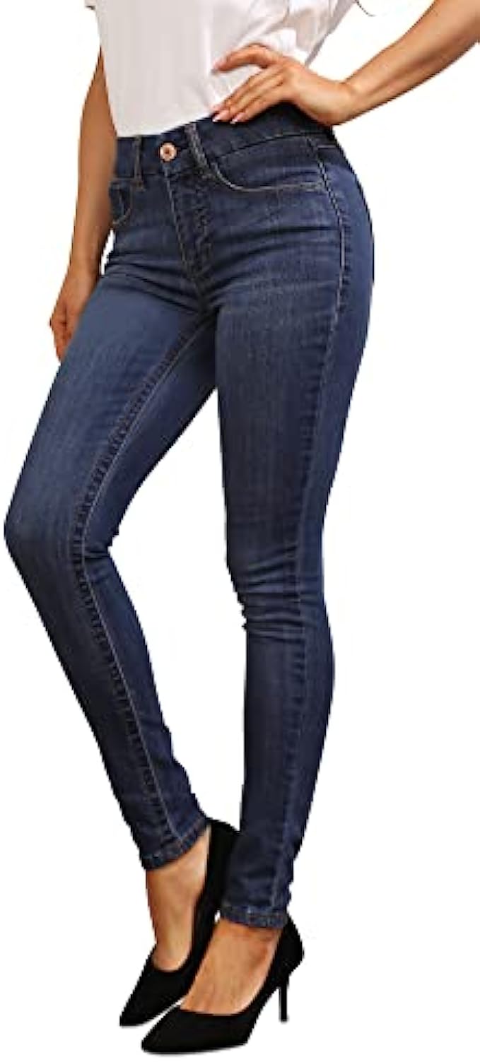OFLUCK Women Stretch Ripped High Waisted Jeans Frayed Raw Hem Distressed Denim Pants with Hole