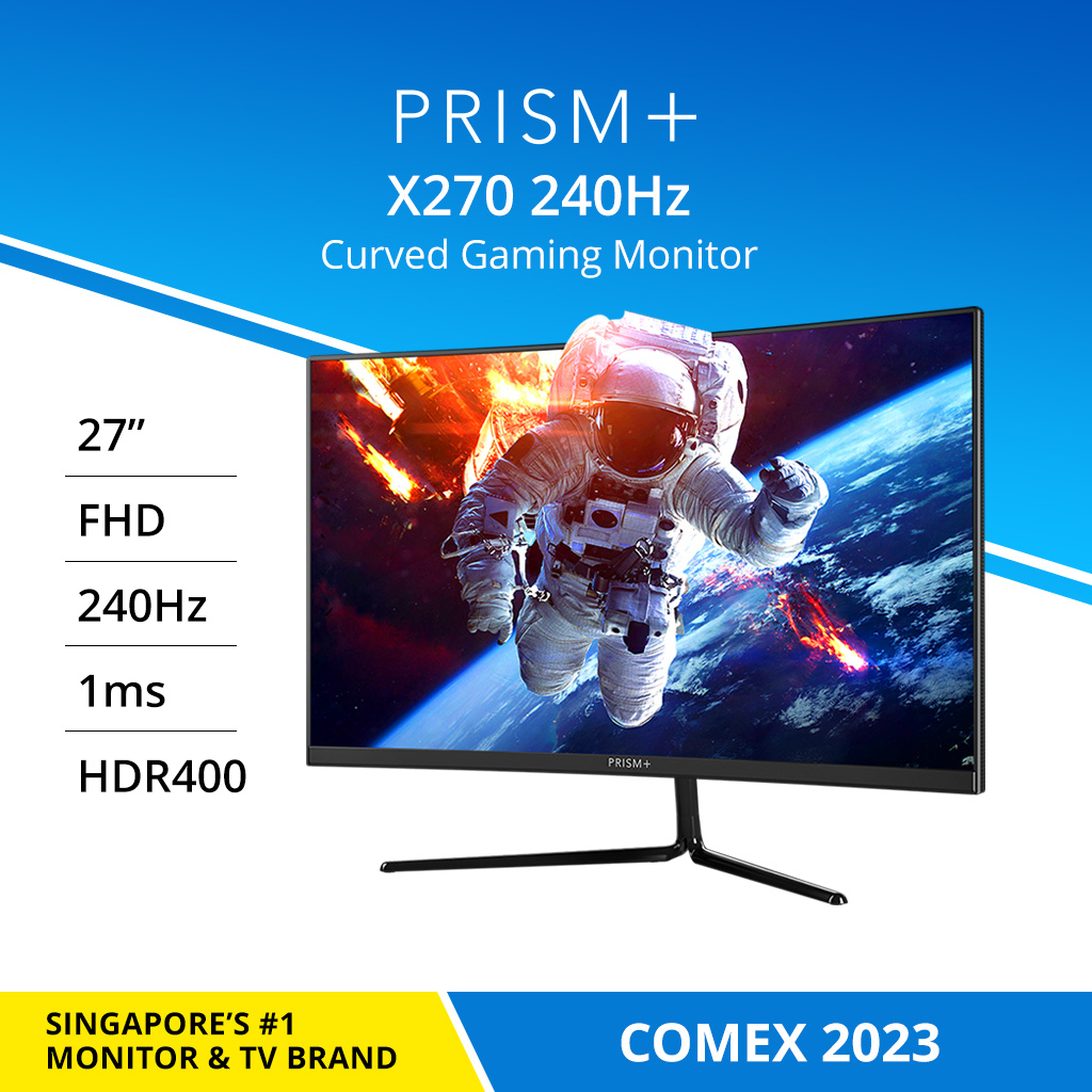 PRISM+ X270 27&#039;&#039; 240Hz 1ms HDR400 1500R Curved Adaptive-Sync Ready Gaming Monitor [1920 x 1080]