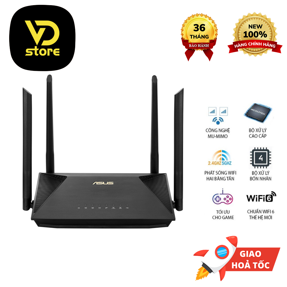 Asus RT-AX53U AX1800 DUAL BAND WIFI ROUTER 6 MU-MIMO WIFI AIMESH