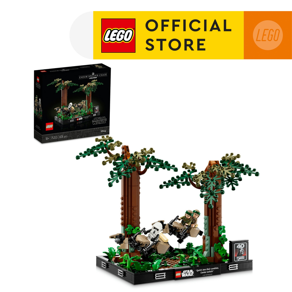 LEGO Star Wars 75353 Endor Speeder Chase Diorama Building Toys Set (608 Pieces)
